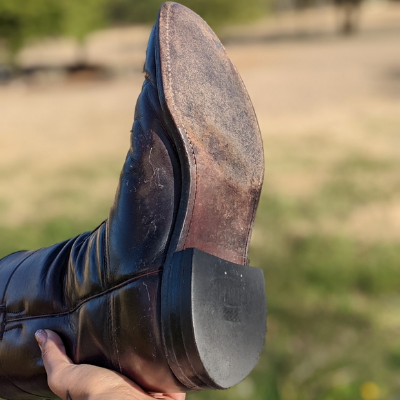 Worn in Boots Justin Style Auburn Brown Leather - Picture 2 of 9